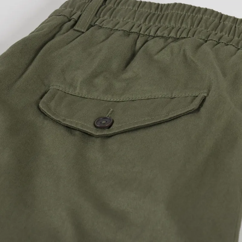 Universal Works Pleated Track Pant Light Olive Twill-8