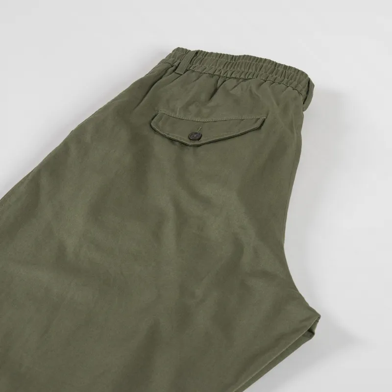 Universal Works Pleated Track Pant Light Olive Twill-5