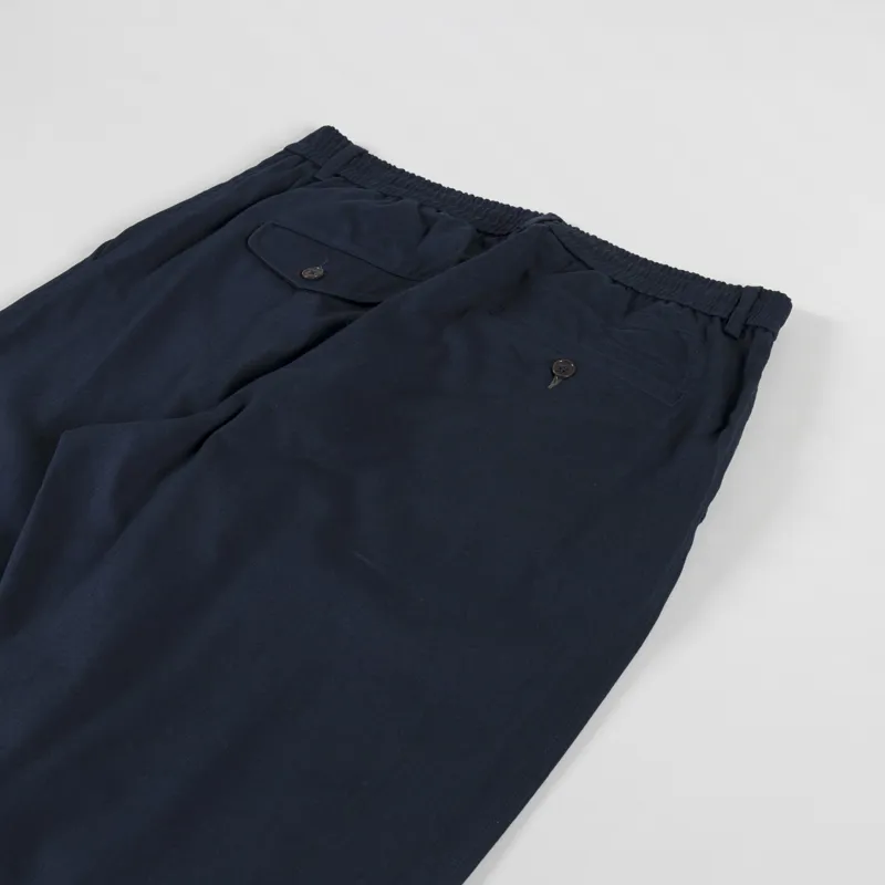 Universal Works Pleated Track Pant Navy Twill-3