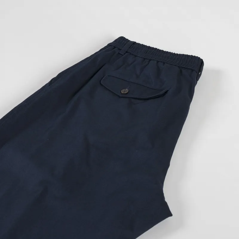 Universal Works Pleated Track Pant Navy Twill-5