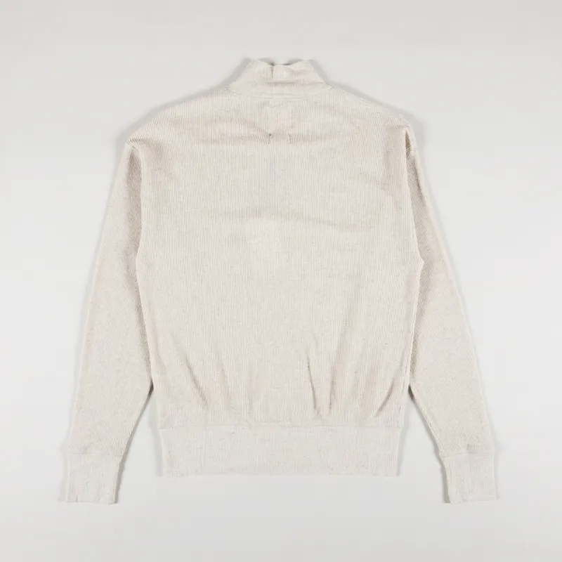 Girls of Dust Womens Zipper Pullover Baby Waffle Greige-1