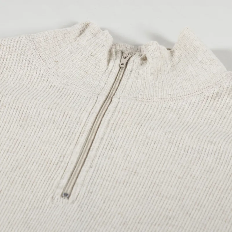 Girls of Dust Womens Zipper Pullover Baby Waffle Greige-8