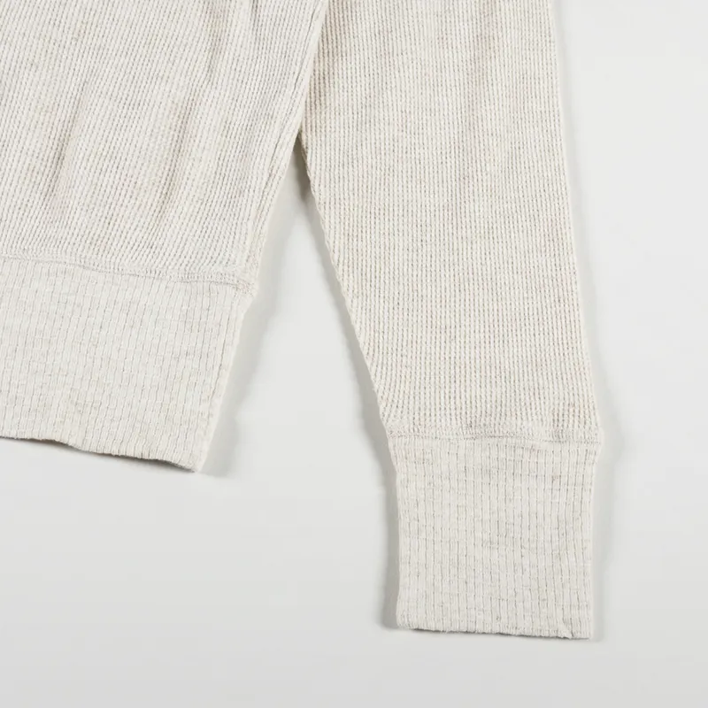 Girls of Dust Womens Zipper Pullover Baby Waffle Greige-9