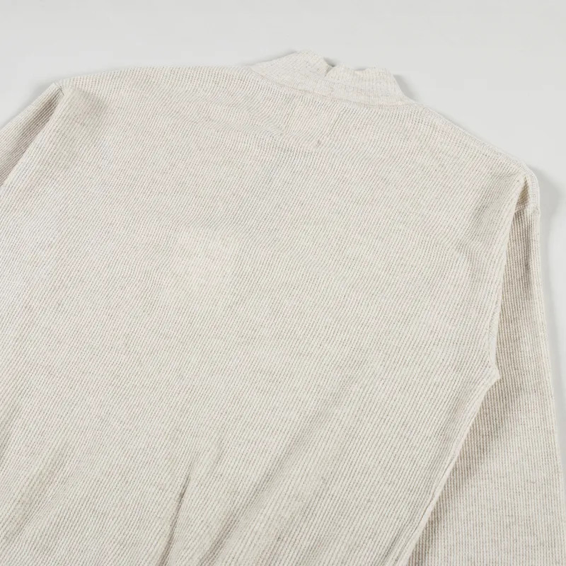 Girls of Dust Womens Zipper Pullover Baby Waffle Greige-7