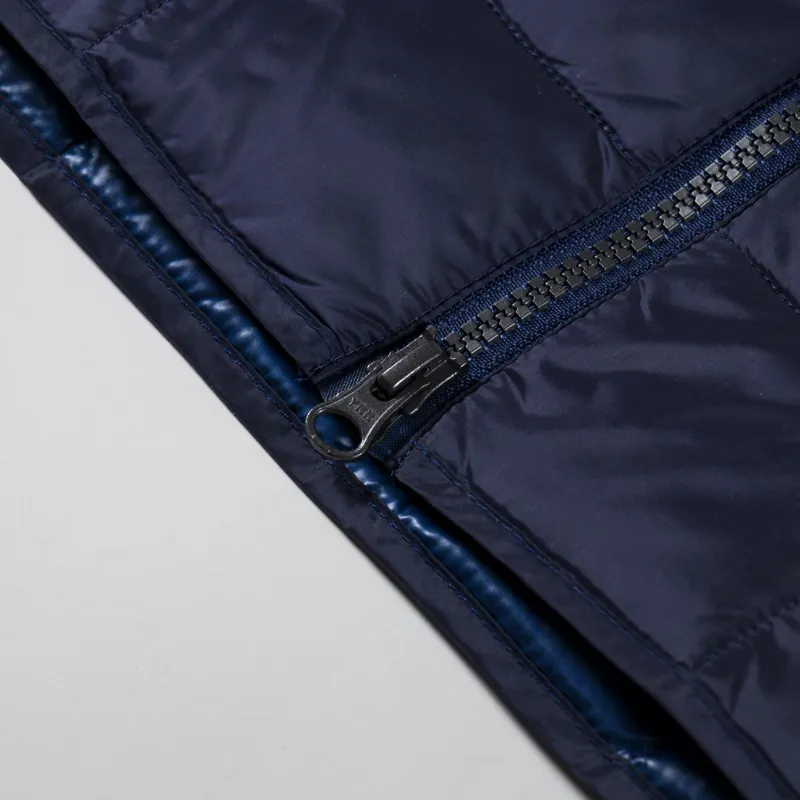 Taion Crew Neck Double Zip Down Vest Navy-7