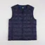 Taion Crew Neck Double Zip Down Vest Navy