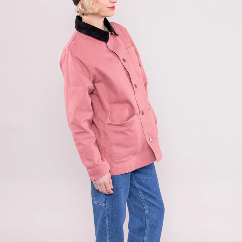 Dickies Womens Duck Canvas Chore Coat Stone Washed Withered Rose-2