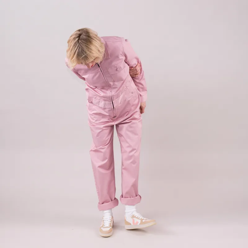 M.C Overalls Polycotton Collared Zip Overall Dusty Pink-4