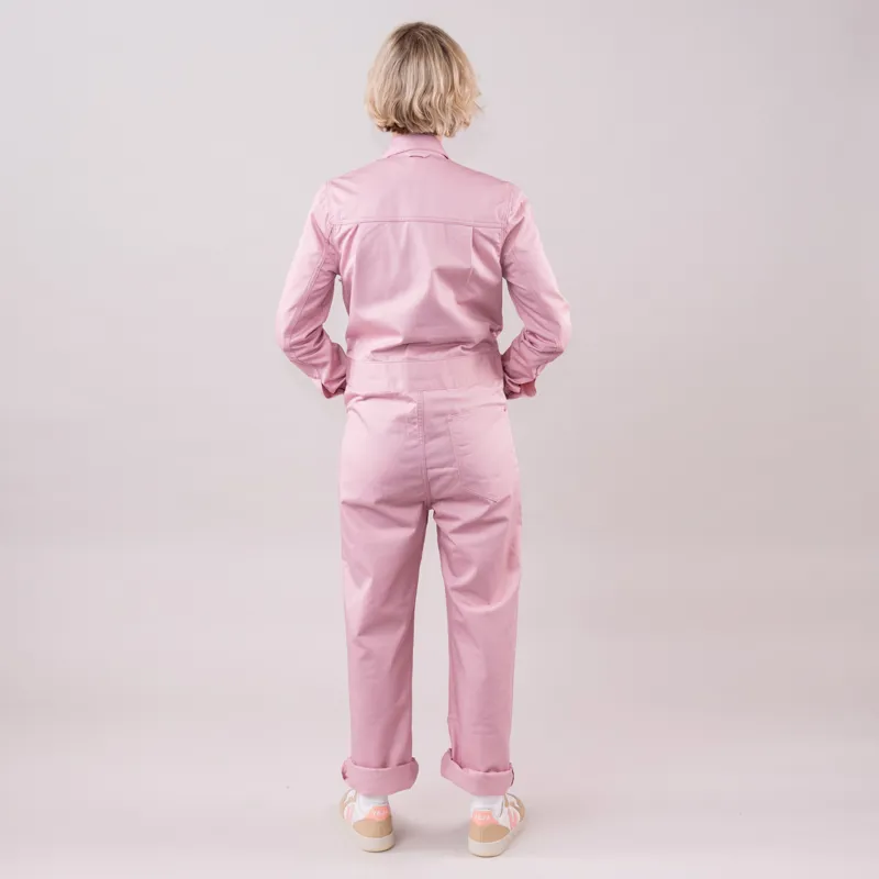 M.C Overalls Polycotton Collared Zip Overall Dusty Pink-2