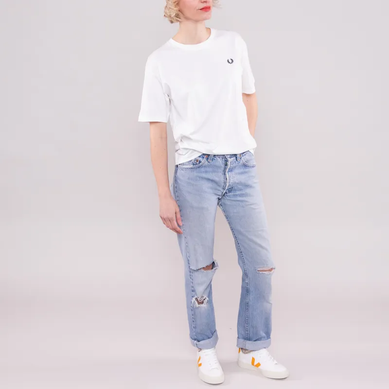 Fred Perry Womens Crew Neck T Shirt White-1