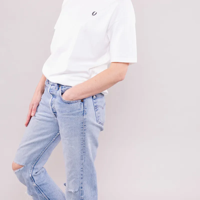 Fred Perry Womens Crew Neck T Shirt White-3