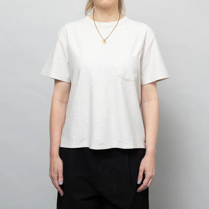 Girls Of Dust Womens Pocket T Shirt Cotton Melange Raffia