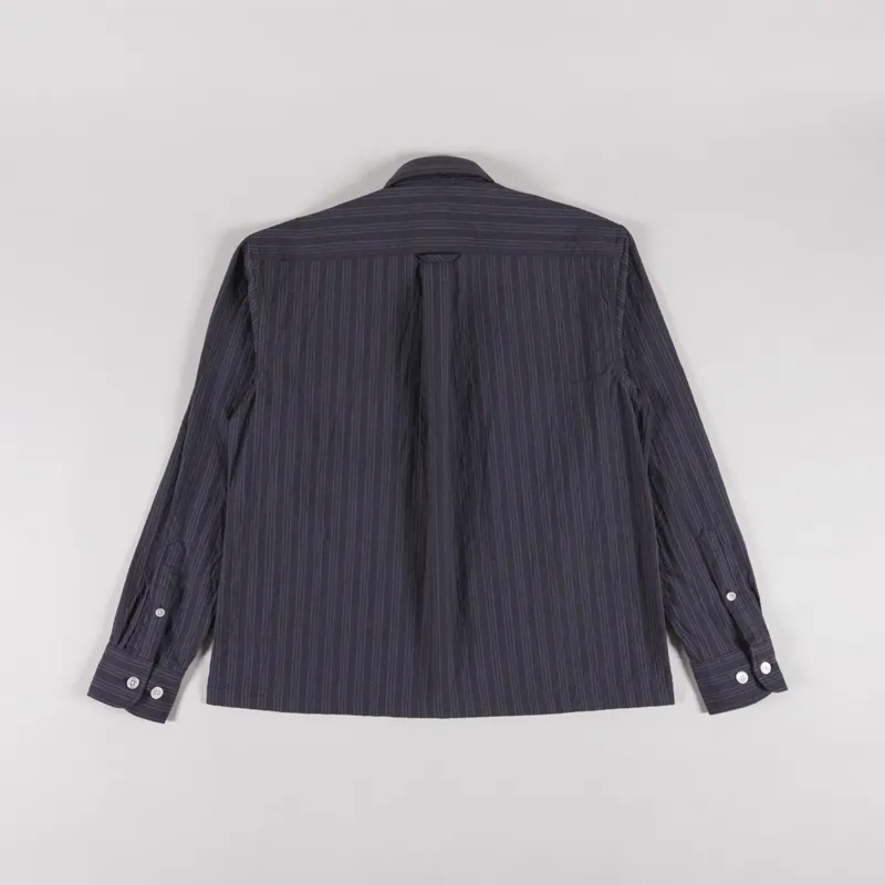 Foret Lunar Textured Overshirt Black Stripe-1