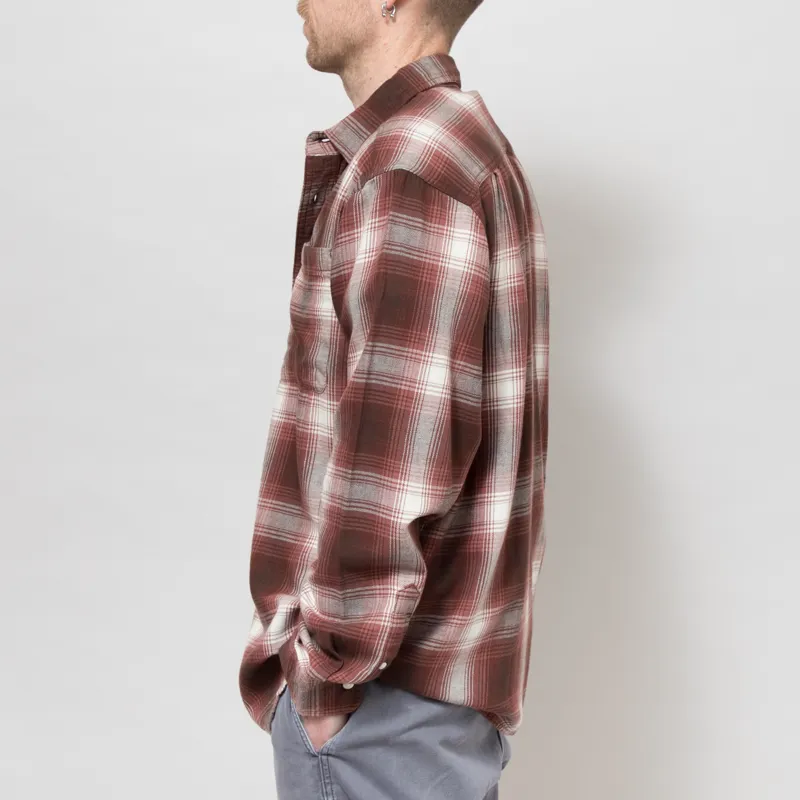 Dubbleware Heritage Check Workshirt Brown Maroon Plaid-2
