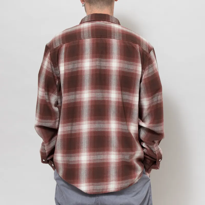 Dubbleware Heritage Check Workshirt Brown Maroon Plaid-3
