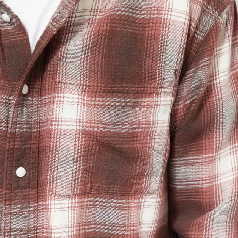 Dubbleware Heritage Check Workshirt Brown Maroon Plaid-7