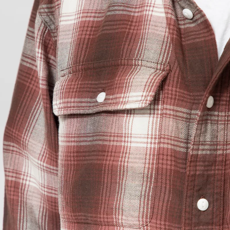 Dubbleware Heritage Check Workshirt Brown Maroon Plaid-6