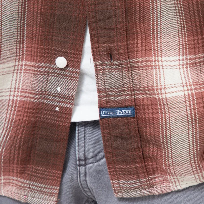 Dubbleware Heritage Check Workshirt Brown Maroon Plaid-8