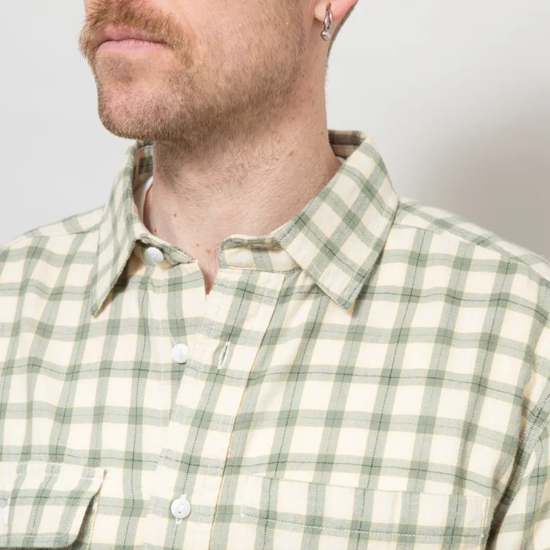 Dubbleware Heritage Check Workshirt Green Plaid-5