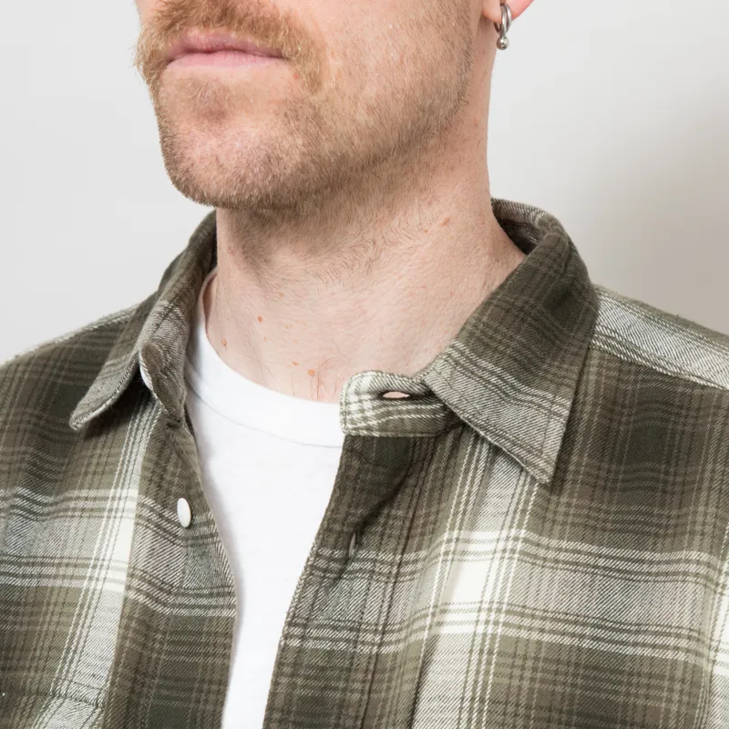 Dubbleware Heritage Check Workshirt Moss Plaid-5