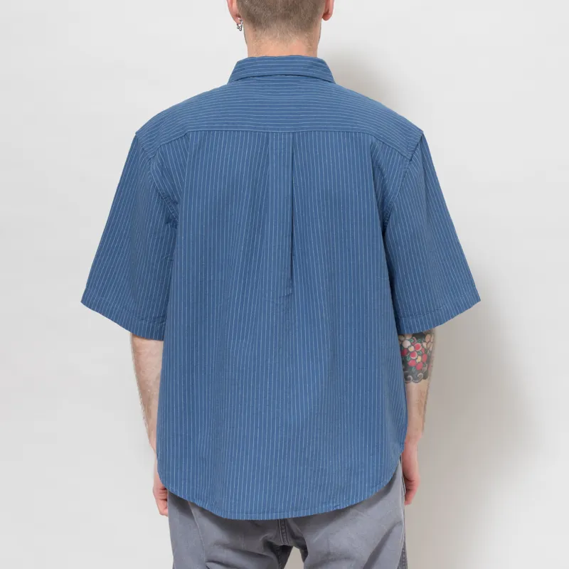 Dubbleware Short Sleeve Workshirt Denim Stripe-3