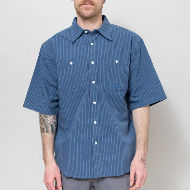 Dubbleware Short Sleeve Workshirt Denim Stripe