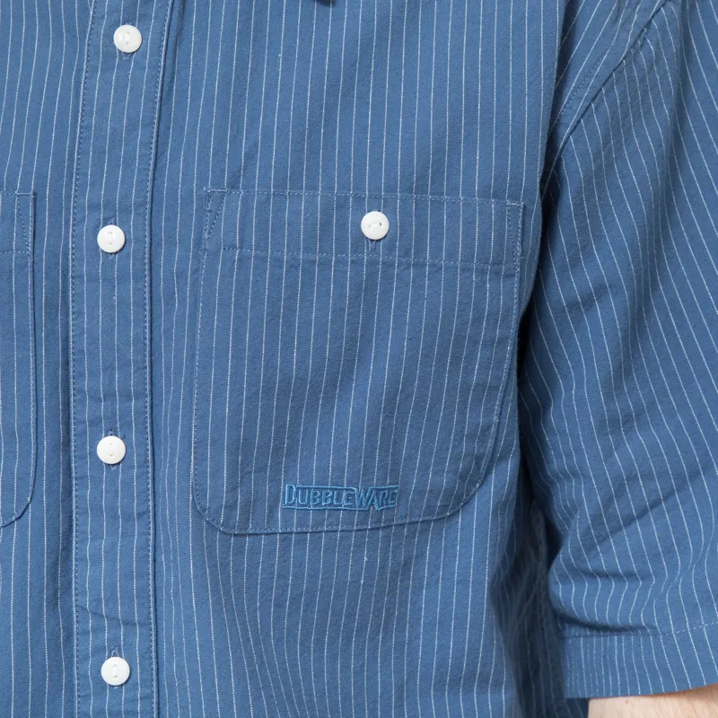 Dubbleware Short Sleeve Workshirt Denim Stripe-7