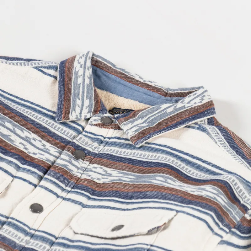Pendleton Bay City Sherpa Lined Overshirt Saltillo Stripe-6