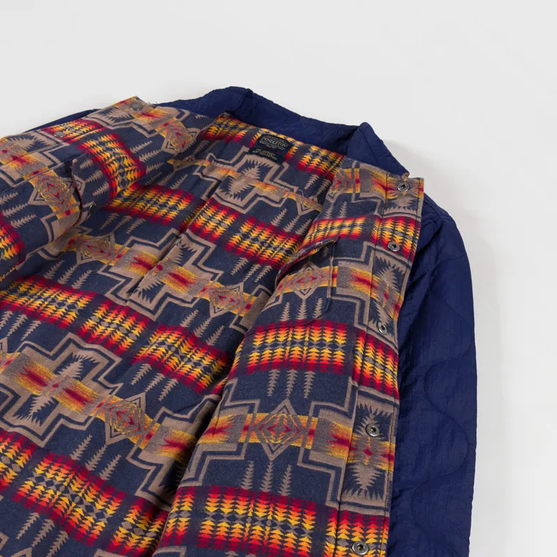 Pendleton Reversible Quilted Overshirt Harding Navy-7