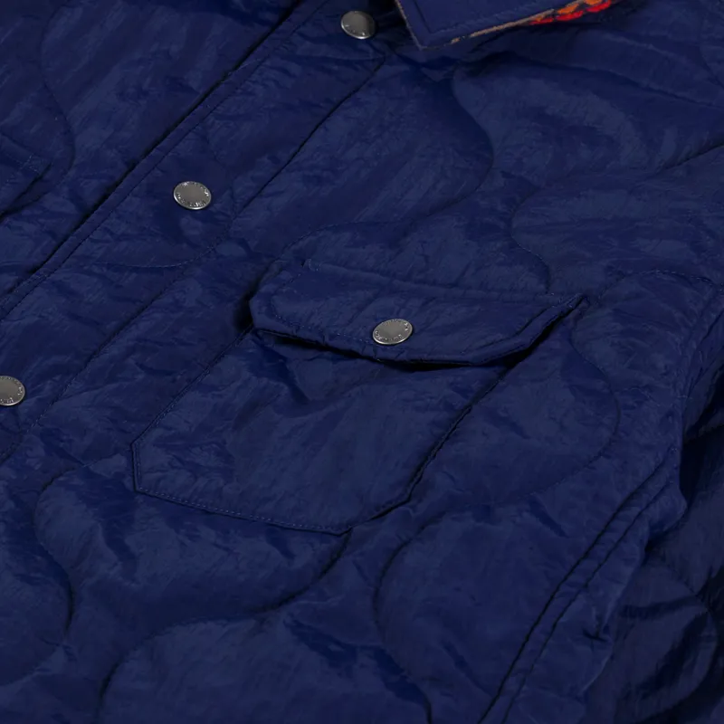 Pendleton Reversible Quilted Overshirt Harding Navy-11