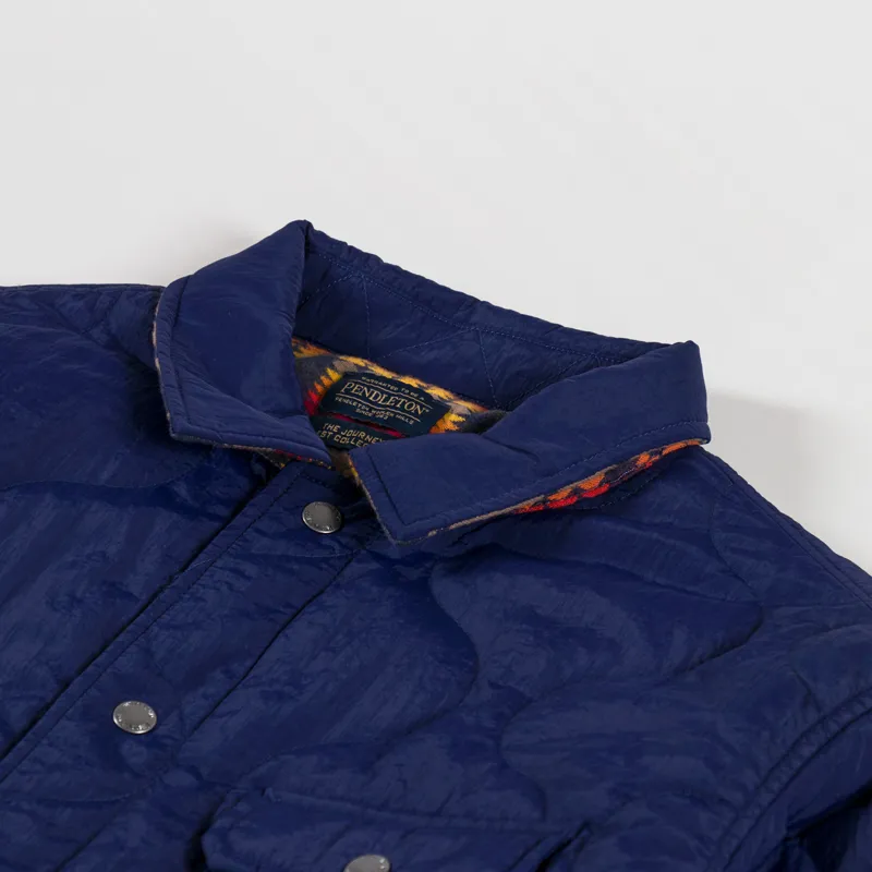 Pendleton Reversible Quilted Overshirt Harding Navy-10