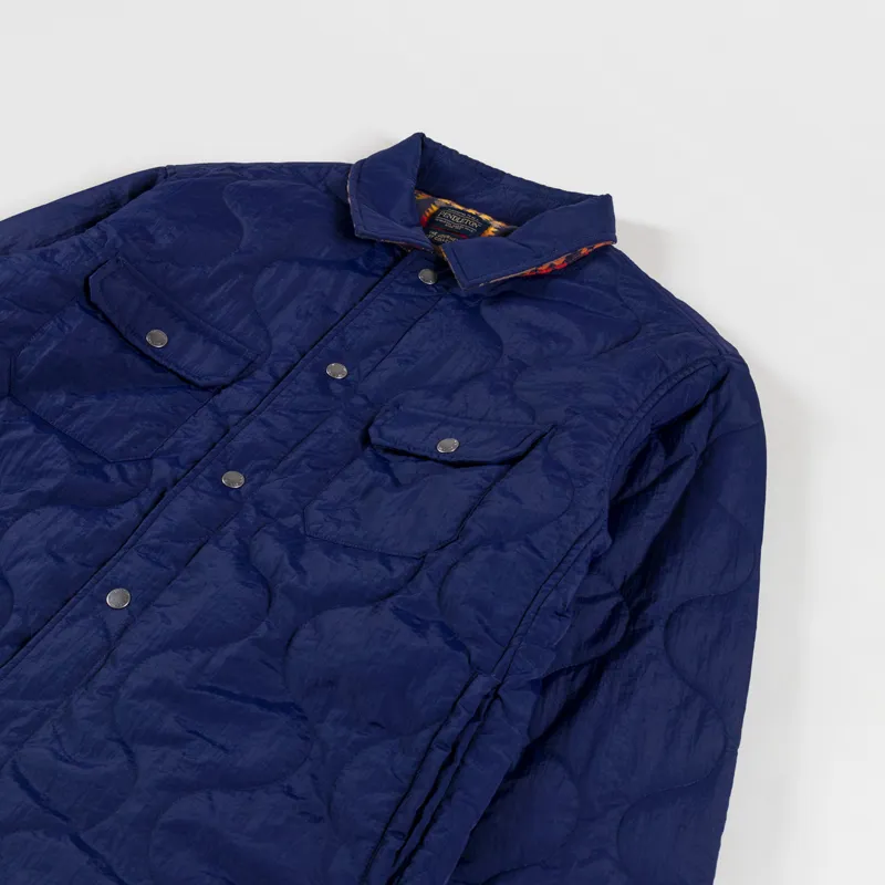 Pendleton Reversible Quilted Overshirt Harding Navy-6