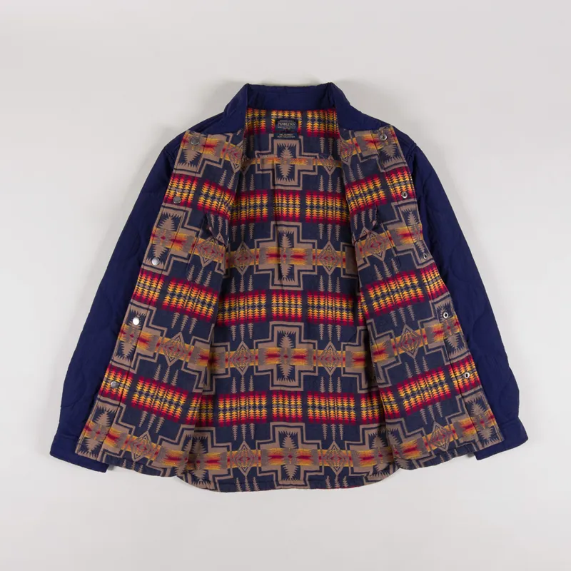 Pendleton Reversible Quilted Overshirt Harding Navy-1