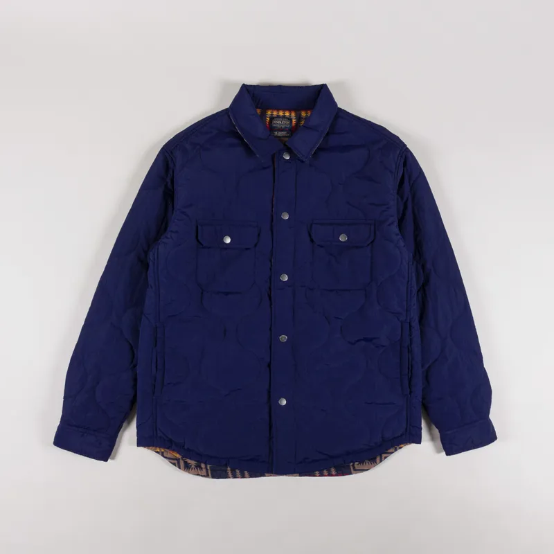Pendleton Reversible Quilted Overshirt Harding Navy-3