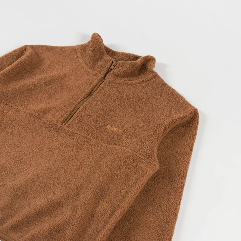 Rhythm Womens Tulua Quarter Zip Reverse Fleece Brown-6