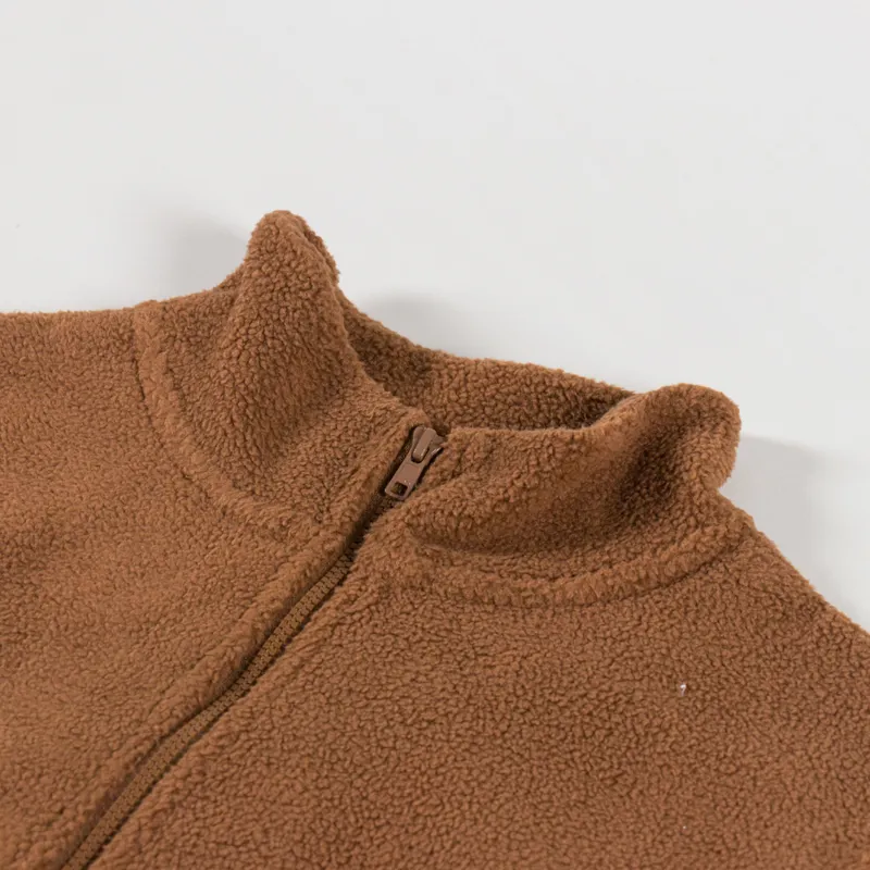 Rhythm Womens Tulua Quarter Zip Reverse Fleece Brown-8