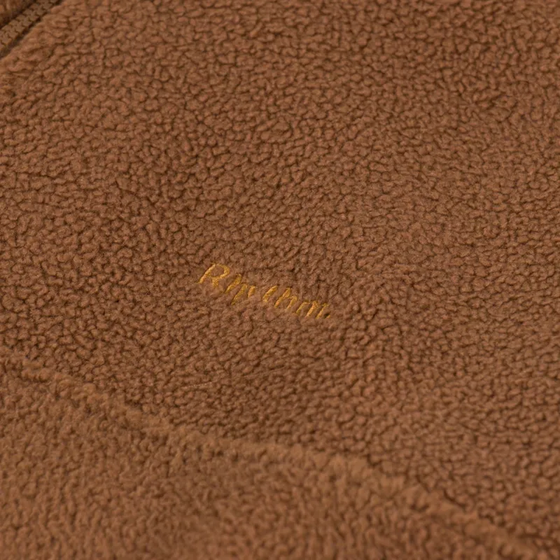 Rhythm Womens Tulua Quarter Zip Reverse Fleece Brown-9