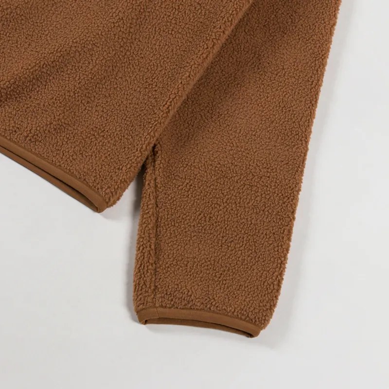 Rhythm Womens Tulua Quarter Zip Reverse Fleece Brown-10