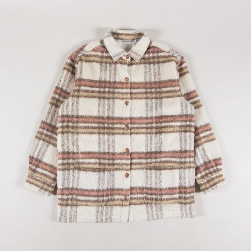 Rhythm Womens Long Check Shacket Latte-4