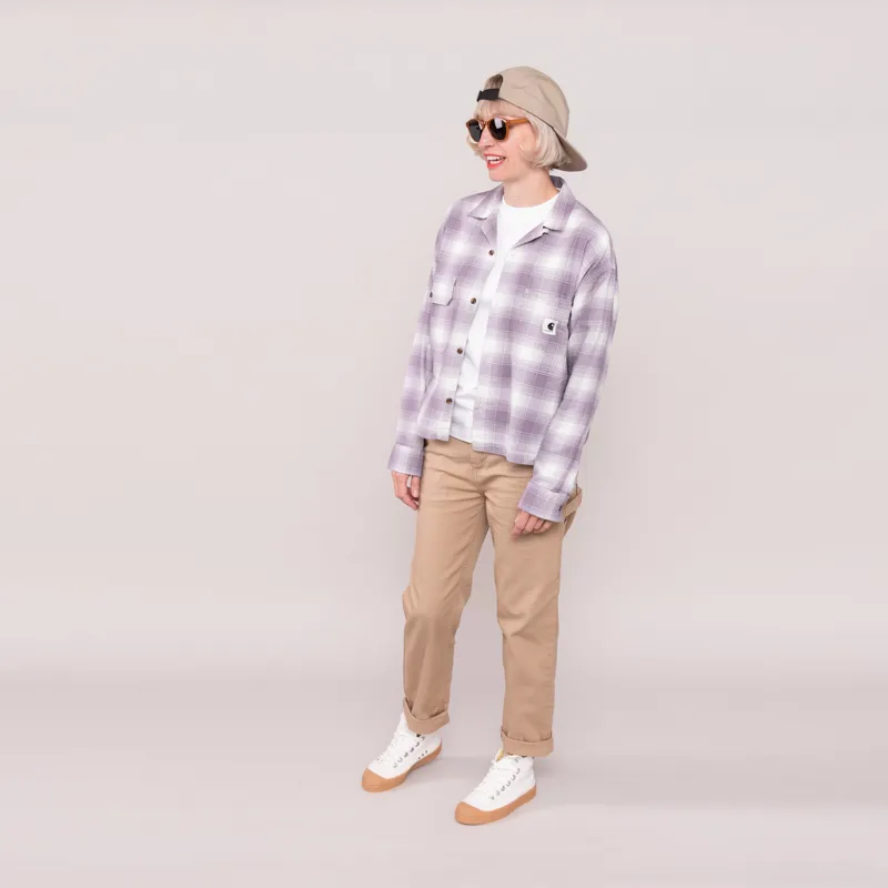 Carhartt WIP Womens Long Sleeve Deaver Shirt Misty Thistle-1