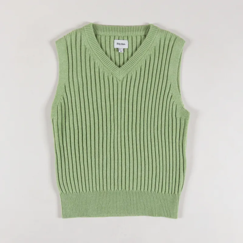Rhythm Womens Shell Beach Sweater Vest Sage-4