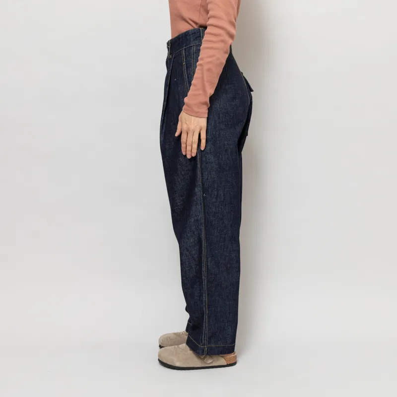 Girls Of Dust Womens British Worker Pants Regenerate Denim Blue-3