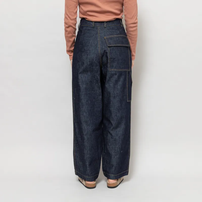 Girls Of Dust Womens British Worker Pants Regenerate Denim Blue-4