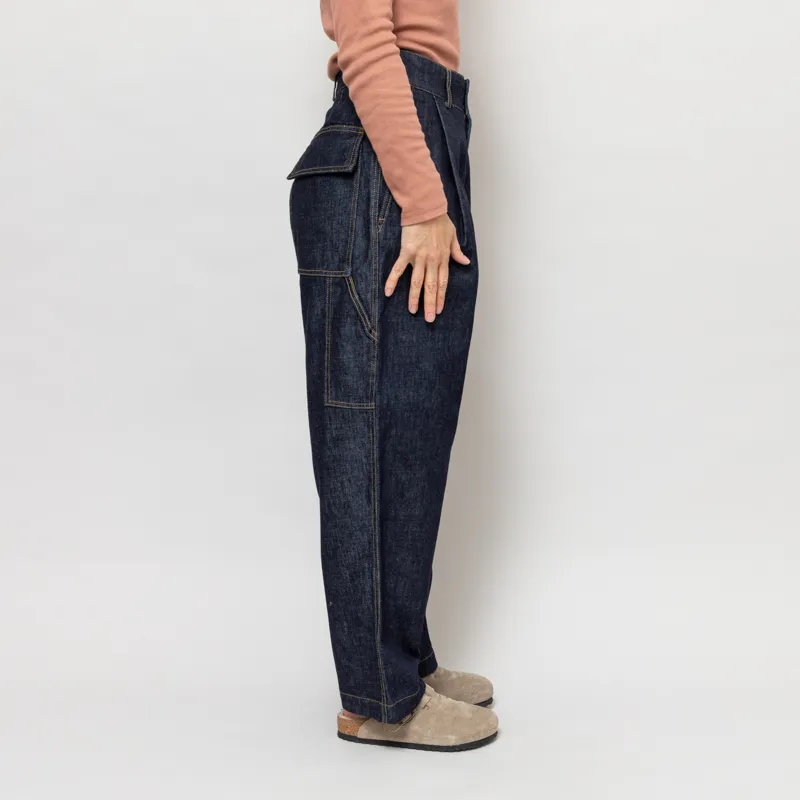 Girls Of Dust Womens British Worker Pants Regenerate Denim Blue-5