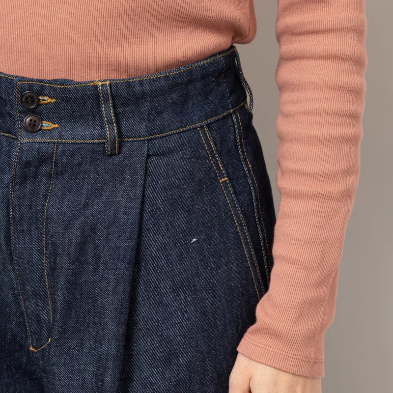 Girls Of Dust Womens British Worker Pants Regenerate Denim Blue-11