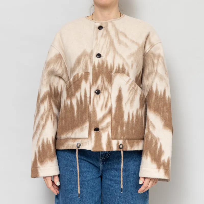 Girls of Dust Womens Nuclear Jacket Mountain Jacquard Cream Brown