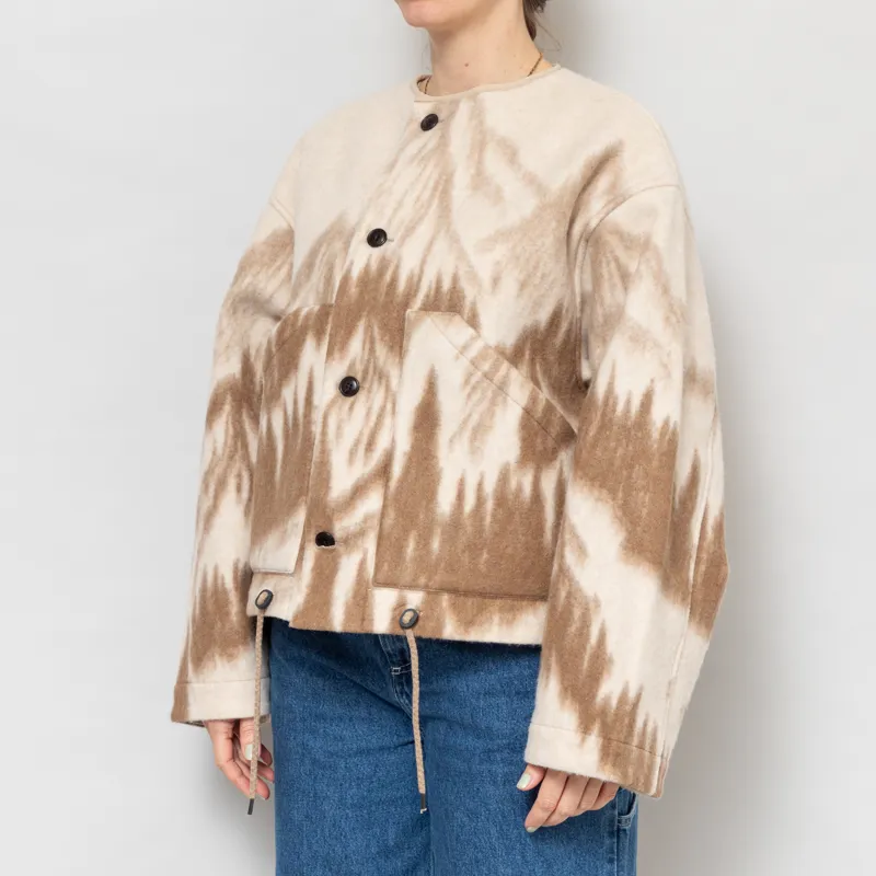 Girls of Dust Womens Nuclear Jacket Mountain Jacquard Cream Brown-1