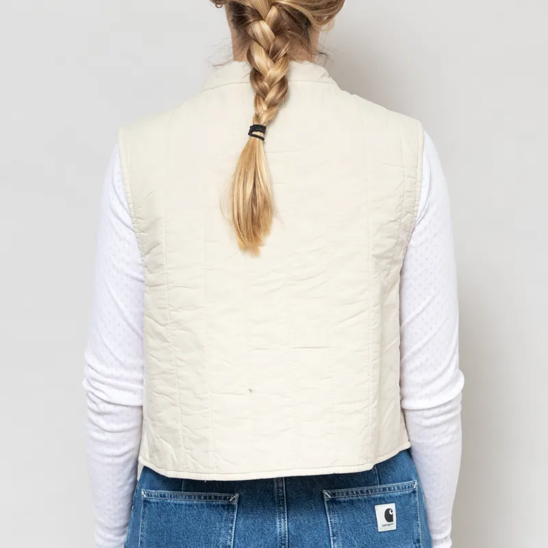 Girls of Dust Womens Cork Vest Quilted Cotton Ecru-3