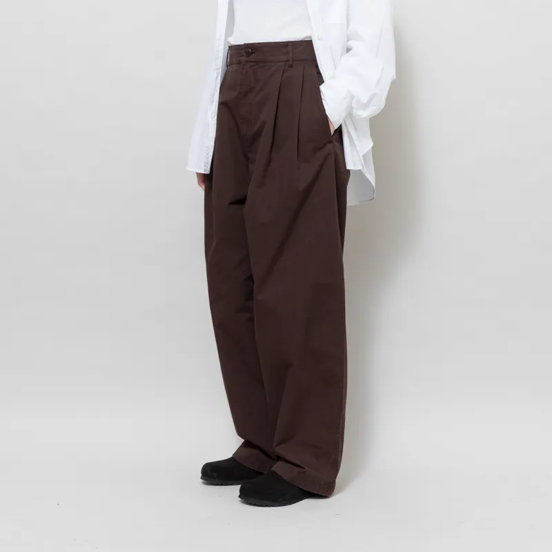 Girls of Dust Womens Ambassador Pants Crispy Cotton Coffee Brown-1