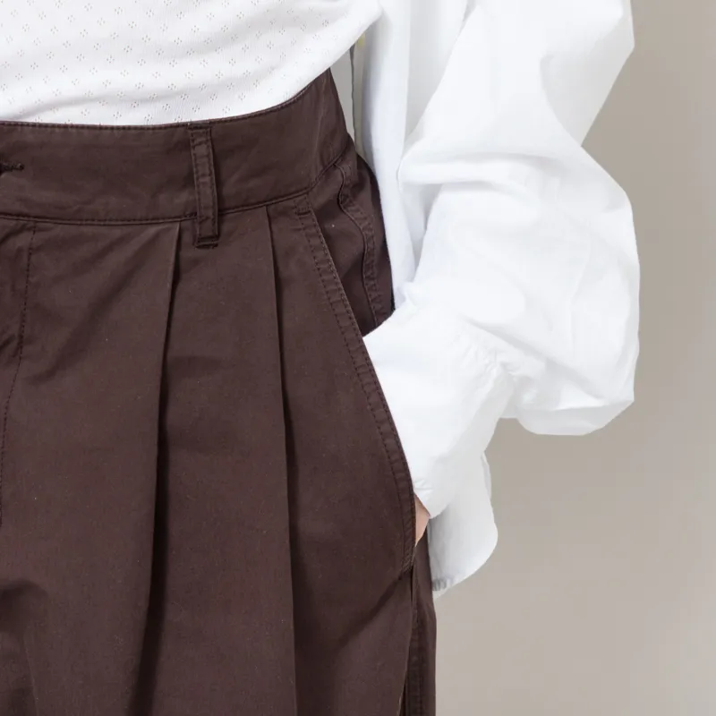 Girls of Dust Womens Ambassador Pants Crispy Cotton Coffee Brown-4